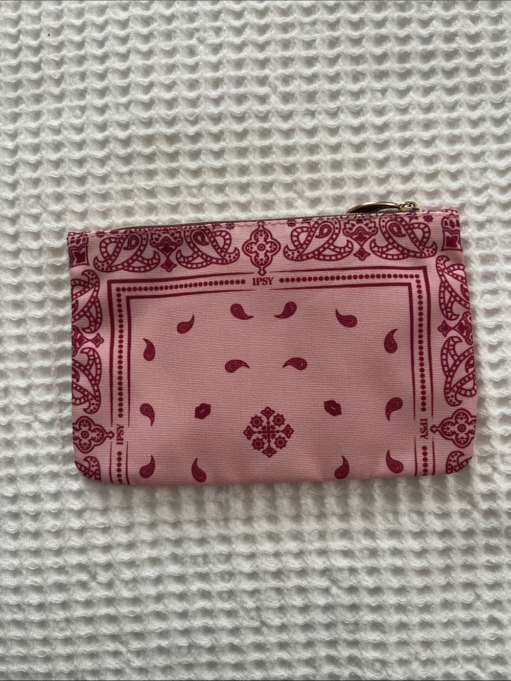 ipsy Pink Bandana-Print Cosmetic Pouch